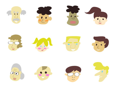 doodle cartoon people icons