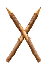 Pencil wood, letter X