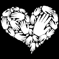 Coraz&oacute;n de manos blanco