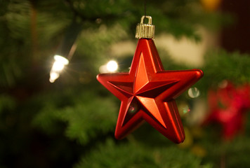 Red star Christmas decoration