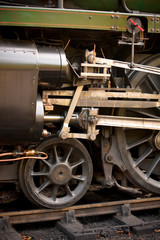 Fototapeta na wymiar rocznik parowóz pociąg detail engineering