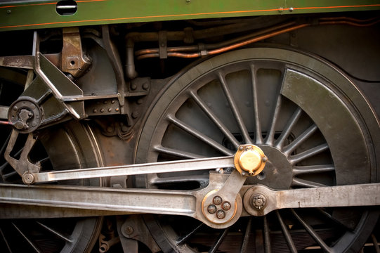vintage steam locomotive engineering detail