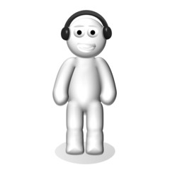 happy human is listening to music