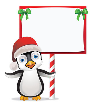 Penguin With Sign