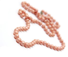 Pearl necklace isolated on white background