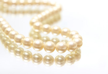 Pearl necklace isolated on white background