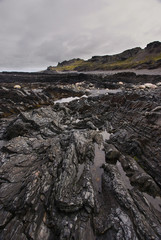 Shale rocks on the Arctic Coast
