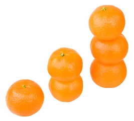 Fresh tangerines isolated on white. Concept of growth.
