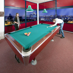 Fototapeta premium Two people playing pool