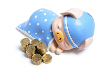 Piggybank and Coins