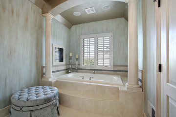 Master bath with tub columns