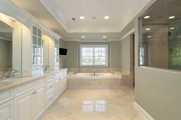 Master bath in new construction home