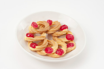 お皿に乗ったクッキー - デザート