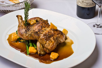 Roast Chicken with asparagus