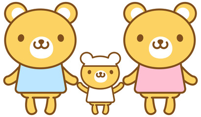 くま　家族　手
