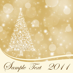 Abstract gold Christmas background with copy space