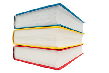 Closeup shot of stack of books