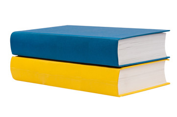 Closeup shot of stack of books