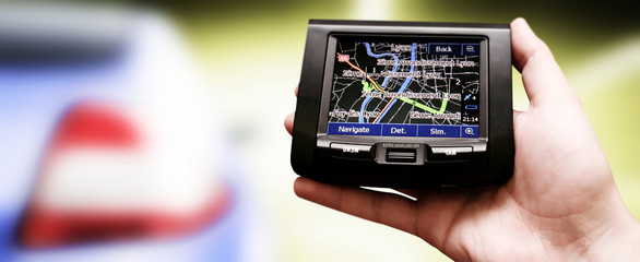 Gps in a man hand.