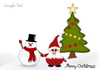 Weihnachtsmann mit Schneemann