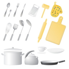 Kitchen utensils. Vector illustration.