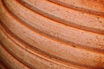 close-up baked clay vase