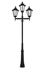 Vector illustration of an old-fashioned street lamppost
