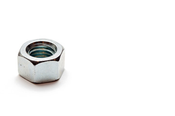 Iron nut isolated on white