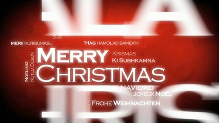 Merry Christmas international language video background - Powered by Adobe