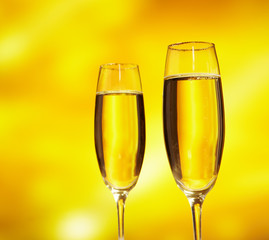 Champagne glasses ready to bring in the New Year