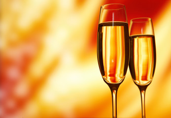 Champagne glasses ready to bring in the New Year