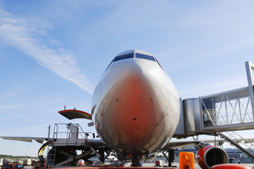 airplane in airport dock