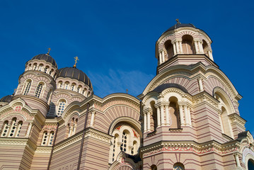 Orthodox church in Riga, Latvia,Nativity of Christ Cathedral