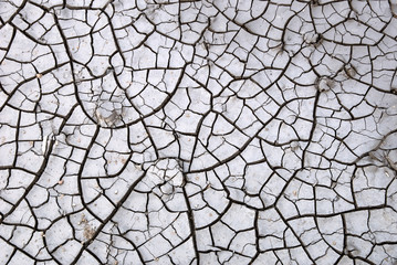 totally dried-clay soil with cracks