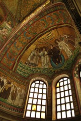 Fototapeta na wymiar St. Vitale basilica church byzantine mosaic, Ravenna, Italy