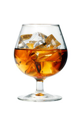 Whisky glass with ice