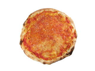 Italian pizza “Margherita” with tomato and cheese, isolated.