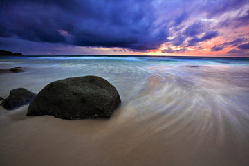 Tropical sunset on the beach. Thailand