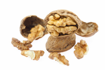 Walnuts isolated on white