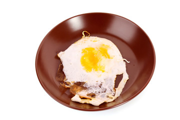 Frying egg isolated on white
