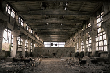 Abandoned Industrial interior - obrazy, fototapety, plakaty