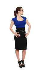 Fototapeta premium Businesswoman on white, full body