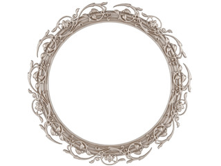 A decorative round picture frame isolated
