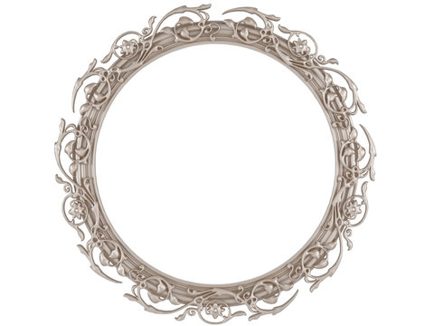 A decorative round picture frame isolated
