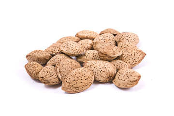 almond nuts Isolated on a white background