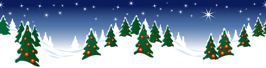 Winter, Wald, Sterne, Weihnachten, Schnee, Illustration, endlos