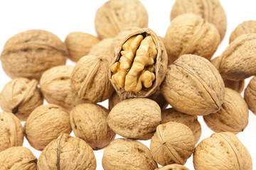 Walnuts isolated on white