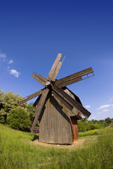 Fototapeta na wymiar Beautiful landscape with windmill from Ukraine