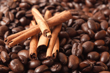 Cinnamon rolls in coffee beans