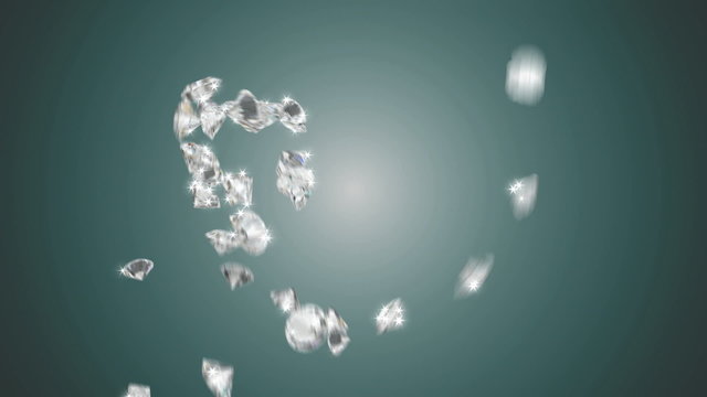 Large diamonds swirl flow with slow motion